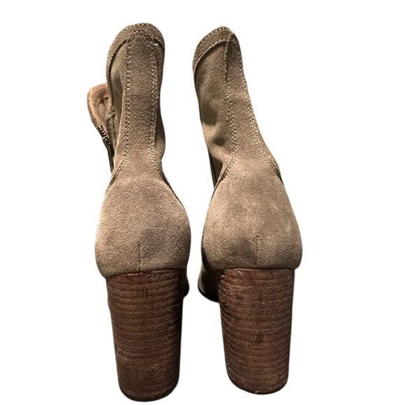 Seychelles Lori Penny Double Zip Heeled Bootie Women's 10 Taupe Leather - Picture 6 of 9